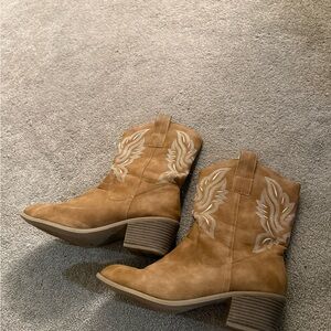 Tan Western Ankle Boots